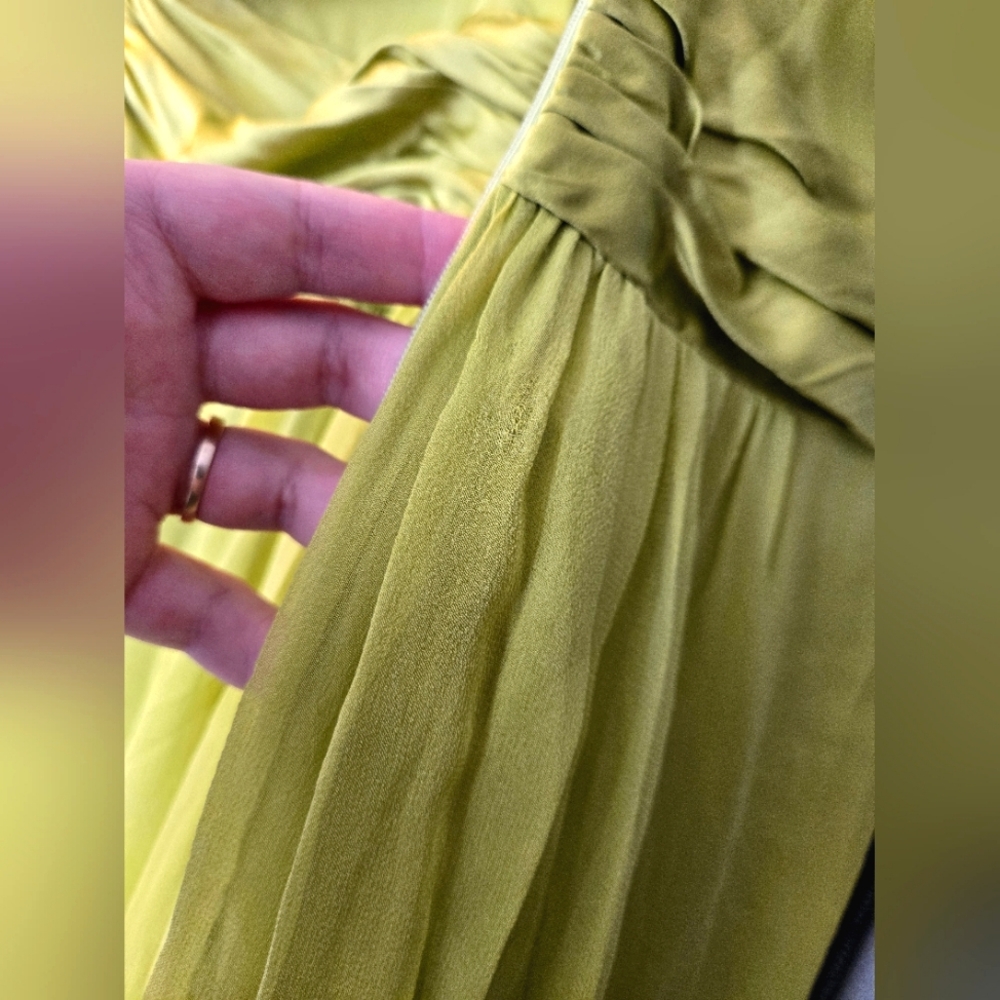 100% Silk Knee Length Cocktail Dress with Fitted Bodice - Picture 12 of 14